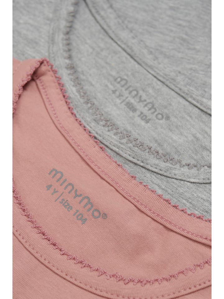 Minymo Longsleeve MINYMO - MIBasic 35 T-shirt LS (2-pack) - 3935 in Rosa günstig kaufen