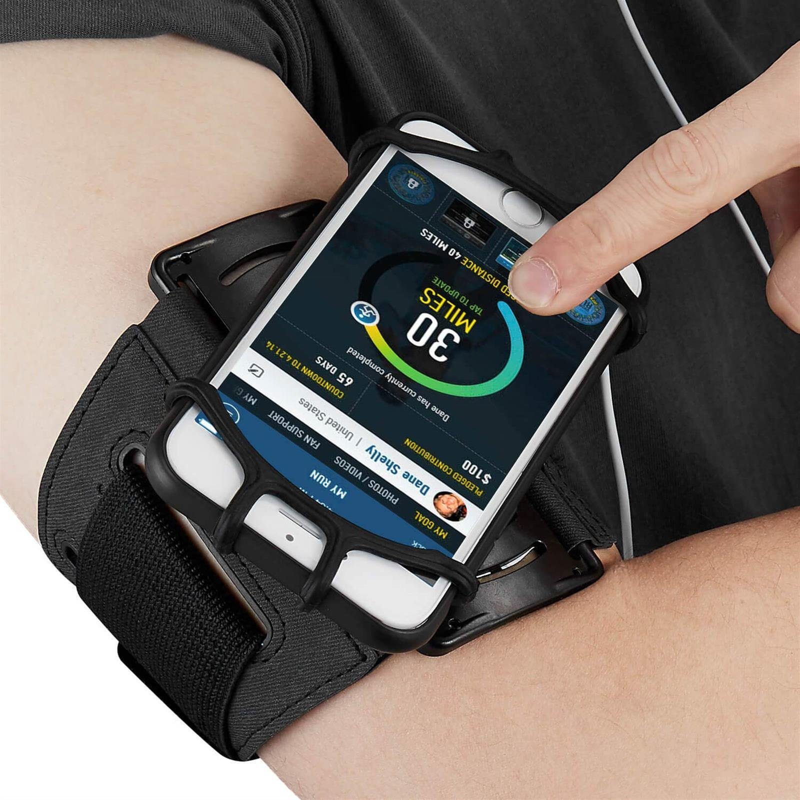 CoverKingz Handyhülle Universal Sport Armband für Smartphones 4,0 - 7,0 Zoll Fitness Tasche, Sport Schutzhülle drehbar Handyhülle Jogging Schutztasche Etui