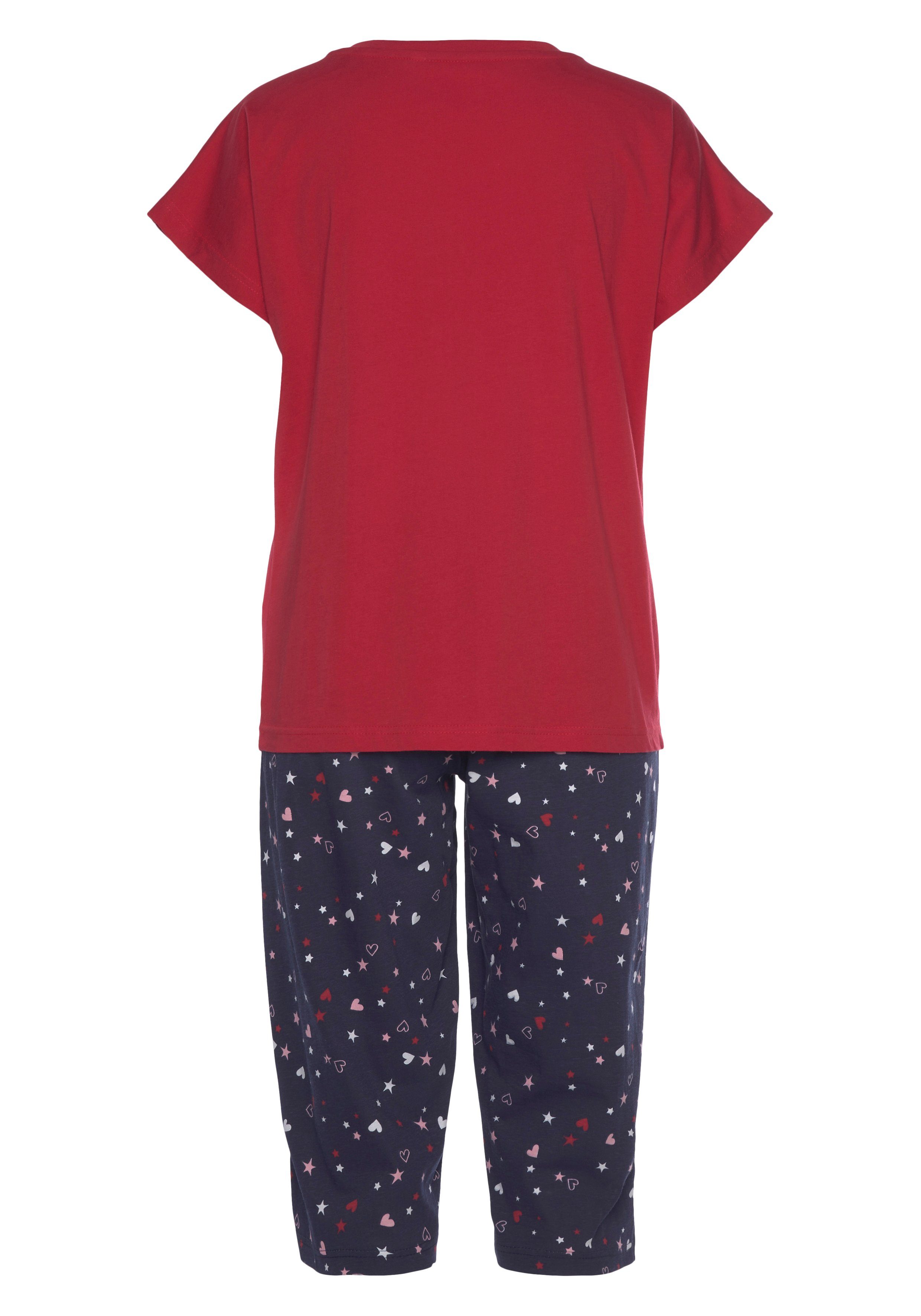 Vivance Dreams Capri-Pyjama (2 tlg., 1 Stück) mit niedlichem Herzen-Sterne-Druck
