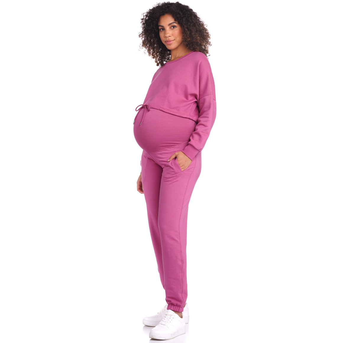 Damen Umstands-Jogginghose mit breitem Bund