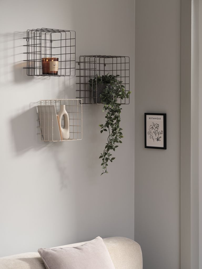 STENUM vegghylle 3 stk/pakning beige/brun/mørk brun