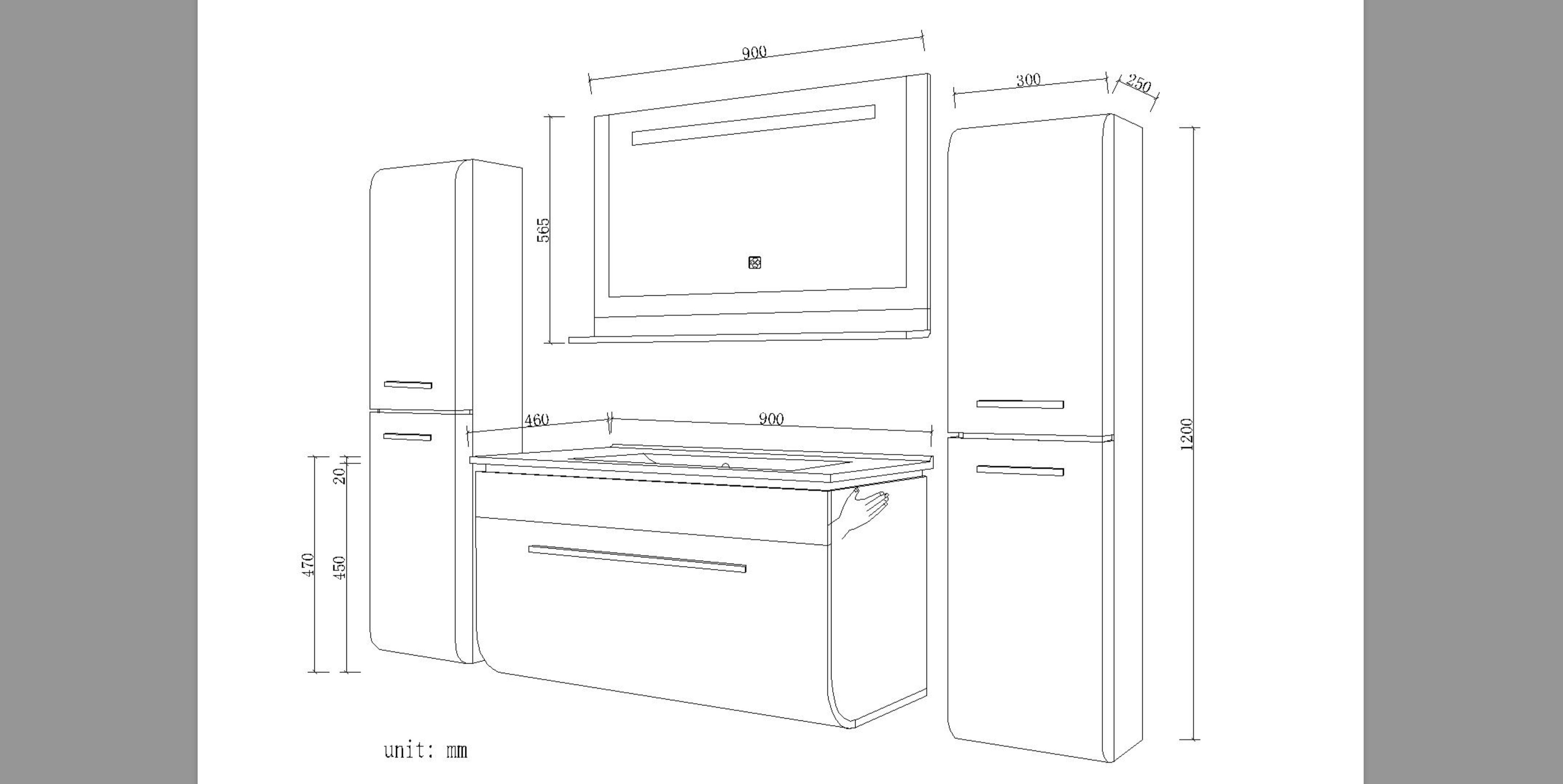 Homeline Badmöbel-Set Luxus Badmöbel Set montiert Weiß Hochglanz Lackiert 90 cm 5 tlg, (Set Angebot, 6-St., Besteht aus 6 Teile), Hochglanz Lackiert Vormontiert