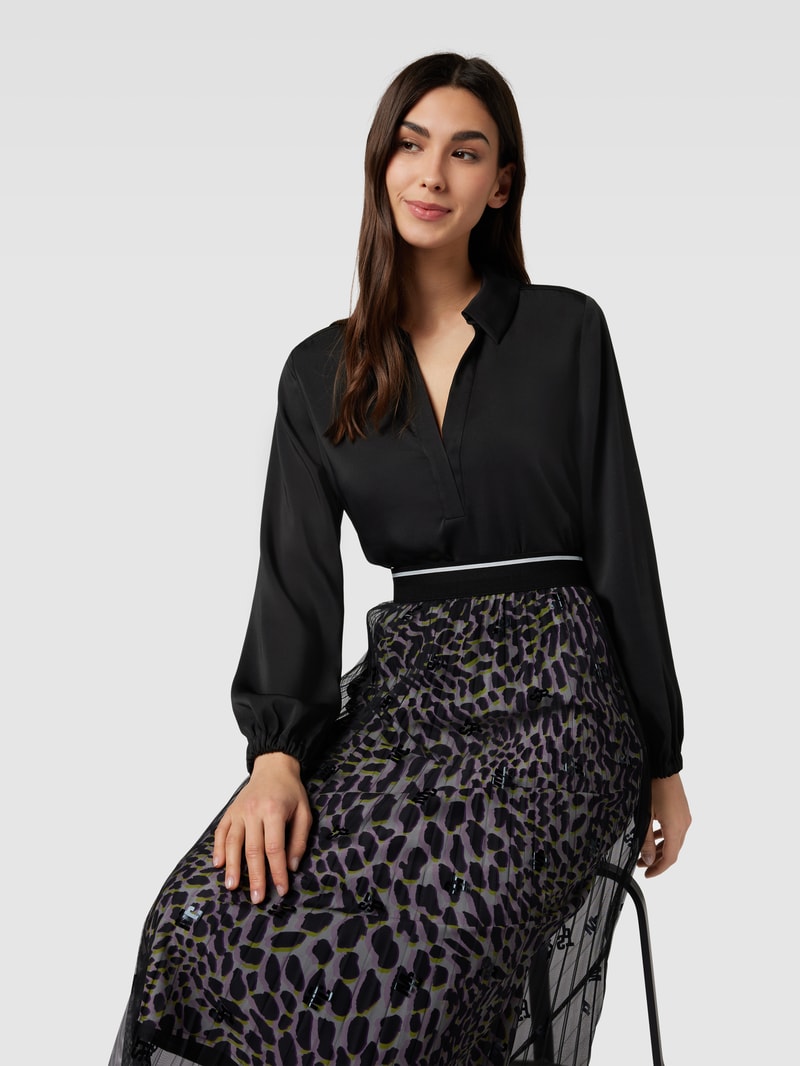 Bluse mit Umlegekragen in black