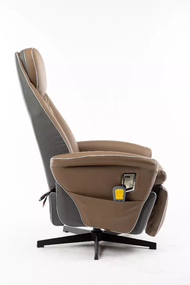 Happy Home Happy Home Elektrischer Massagesessel Relaxsessel HWP09-HBR hellbraun Lederoptik