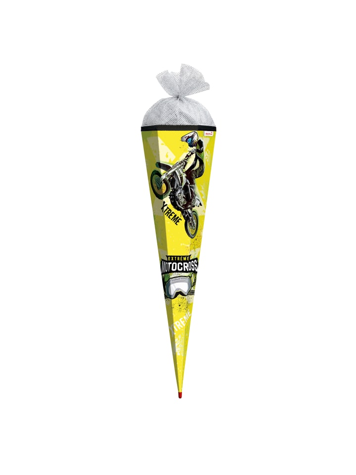 ROTH Schultüte groß Extreme Motocross 85 cm, Glanzfolie in Gelb günstig kaufen onesize