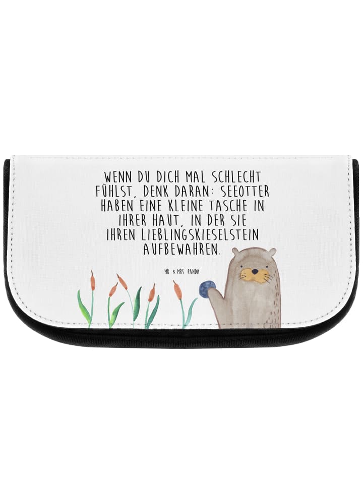 Mr. & Mrs. Panda Kosmetiktasche Otter Stein mit Spruch in Weiß günstig kaufen onesize