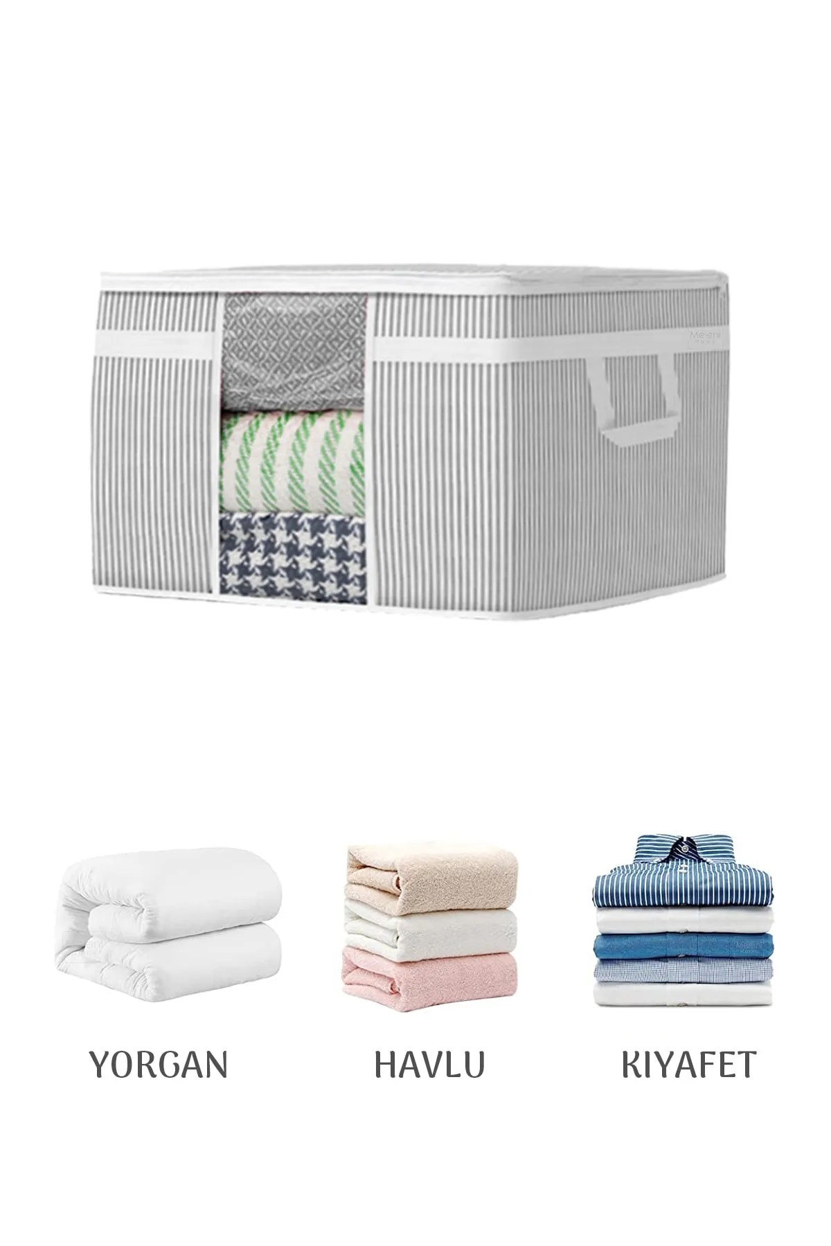 Meleni Home  6-teilige Maxi-Fensteraufbewahrung, Aufbewahrungstasche – Sofabett-Basistyp, Kissen, Kleidungsaufbewahrung, Aufbewahrungstasche, 45 x 40 x 30 cm