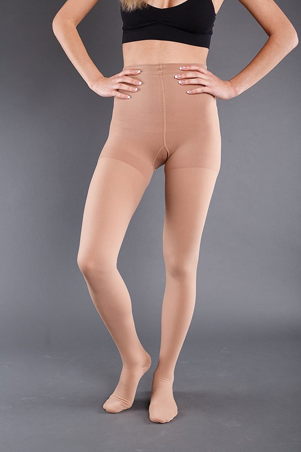 Lorey Medtec Stützstrumpfhose Kompressionsstrumpfhose AT, Klasse 2, geschlossene Spitze, IG kurz