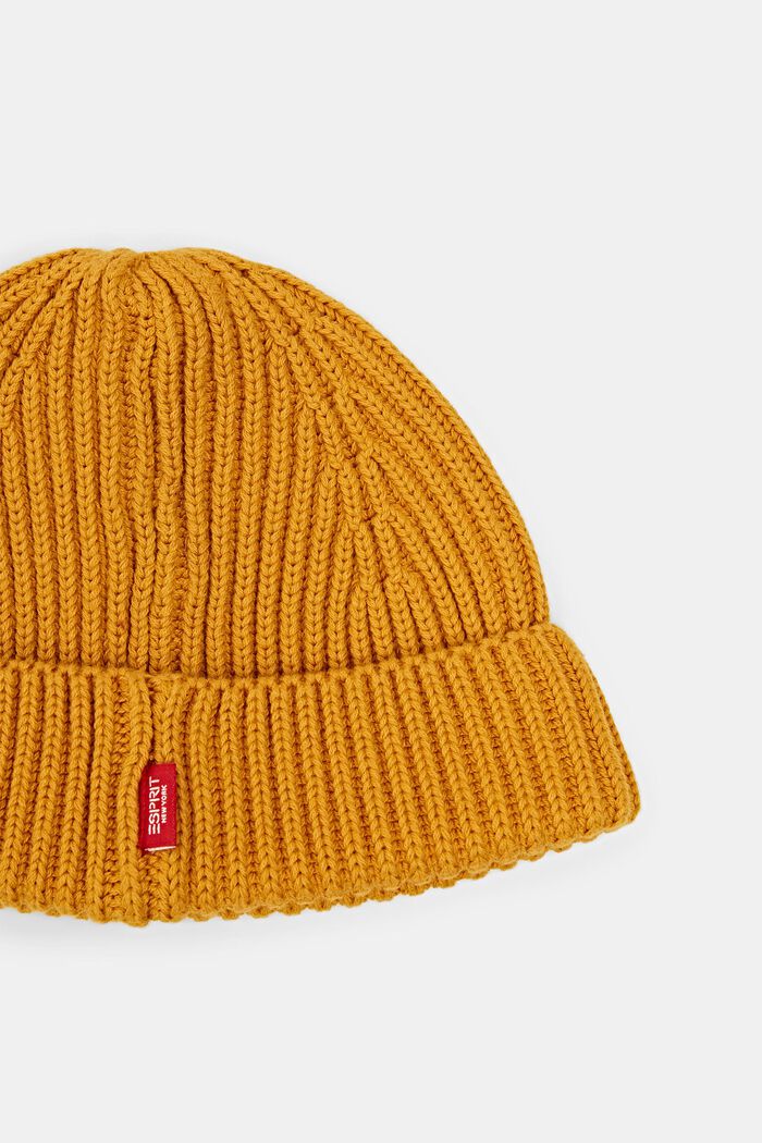 Rippstrick-Beanie, 100 % Baumwolle