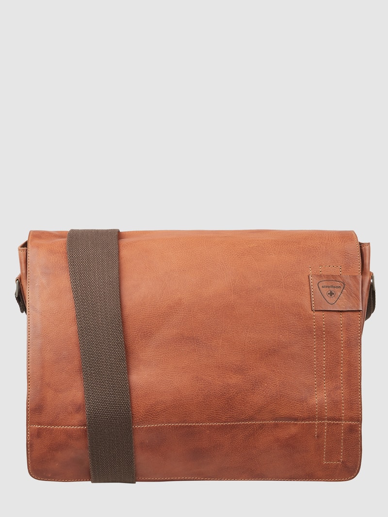 Messenger Bag aus Leder in cognac
