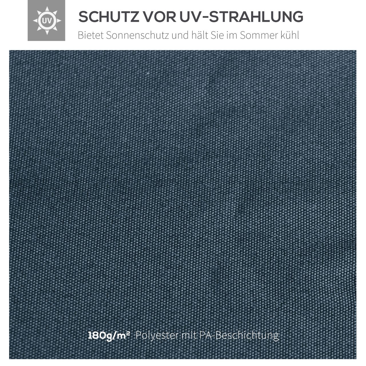Outsunny Pavillondach Ersatzdach Pavillonabdeckung Polyester Grau 3x3m