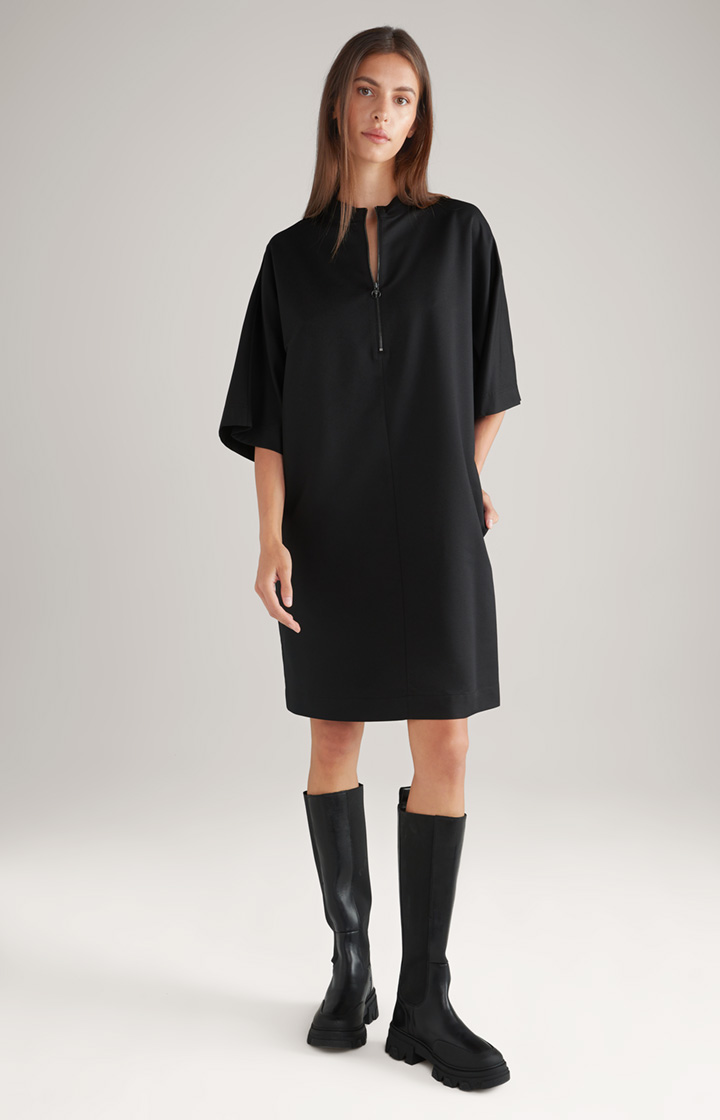 Twill-Kleid in Schwarz