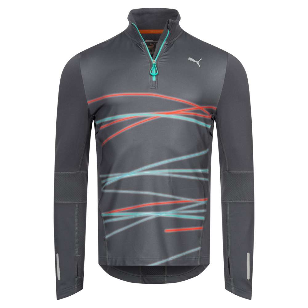 PUMA 1/2 Zip Herren Langarm Lauf Oberteil 512516-01