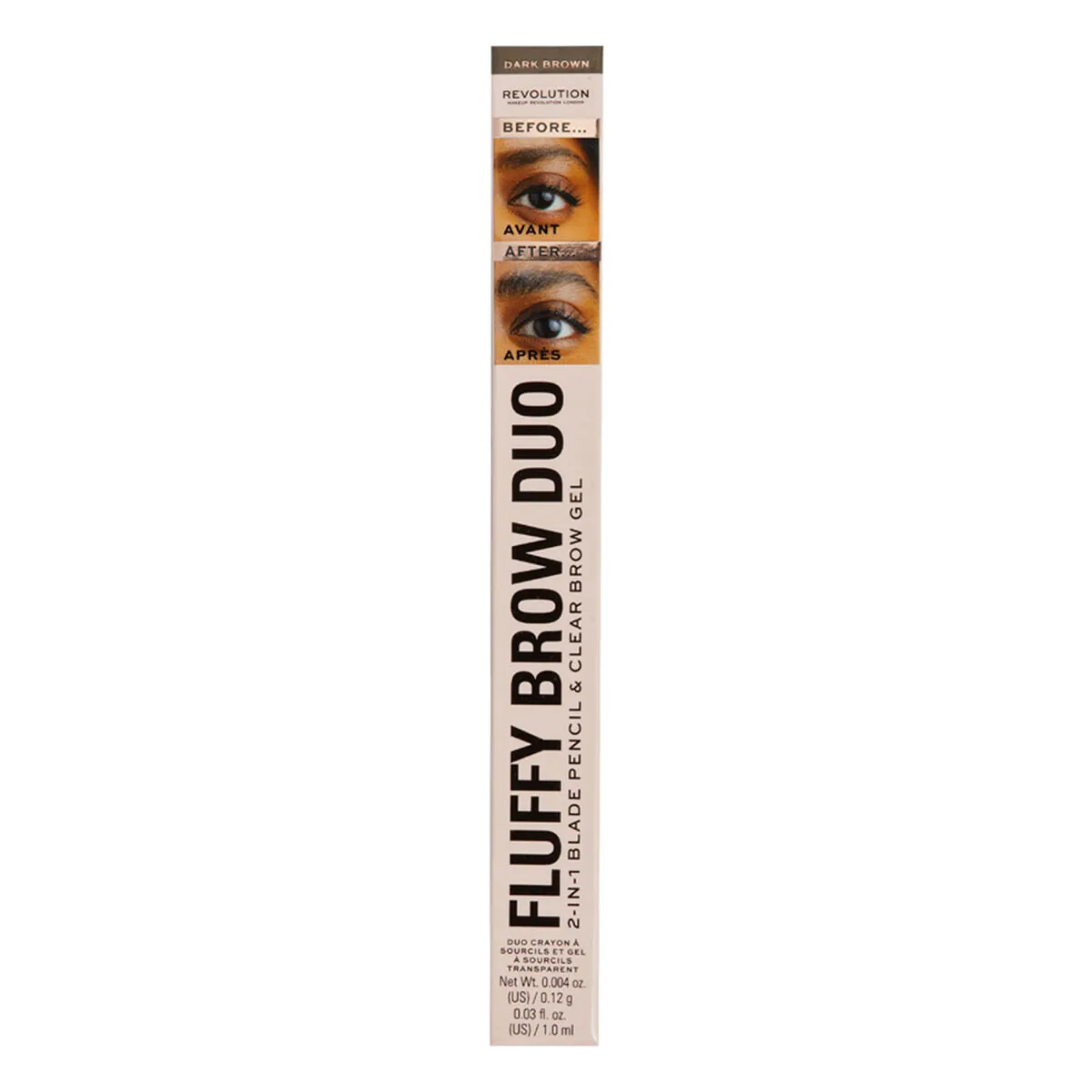 MAKEUP REVOLUTION Fluffy Brow Filter Duo olovka za obrve tamnosmeđa 1 kom