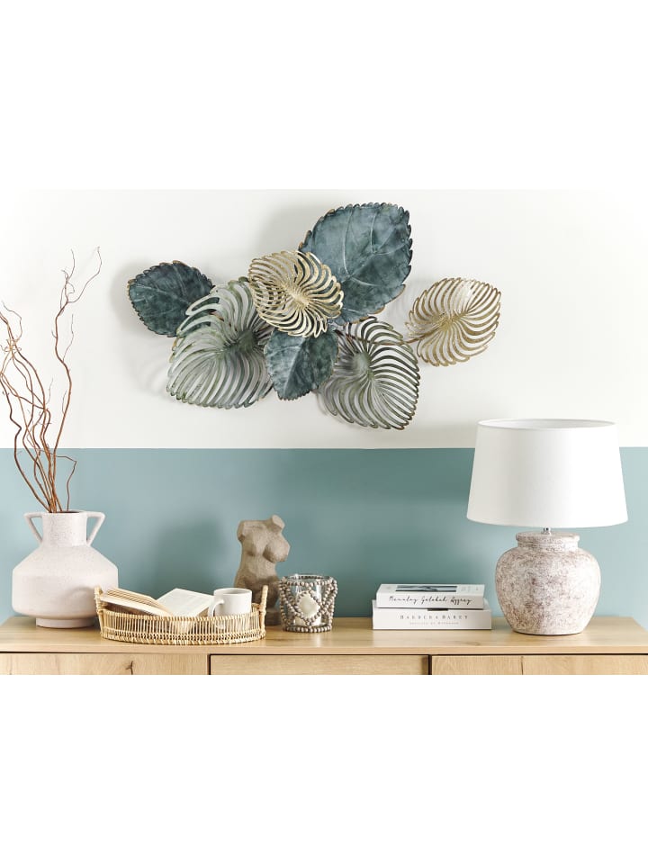 Beliani Wandobjekt MAGNESIUM in Blau/Grün/Gold - (W) 88 x (H) 55 x (L) 7 cm günstig kaufen onesize