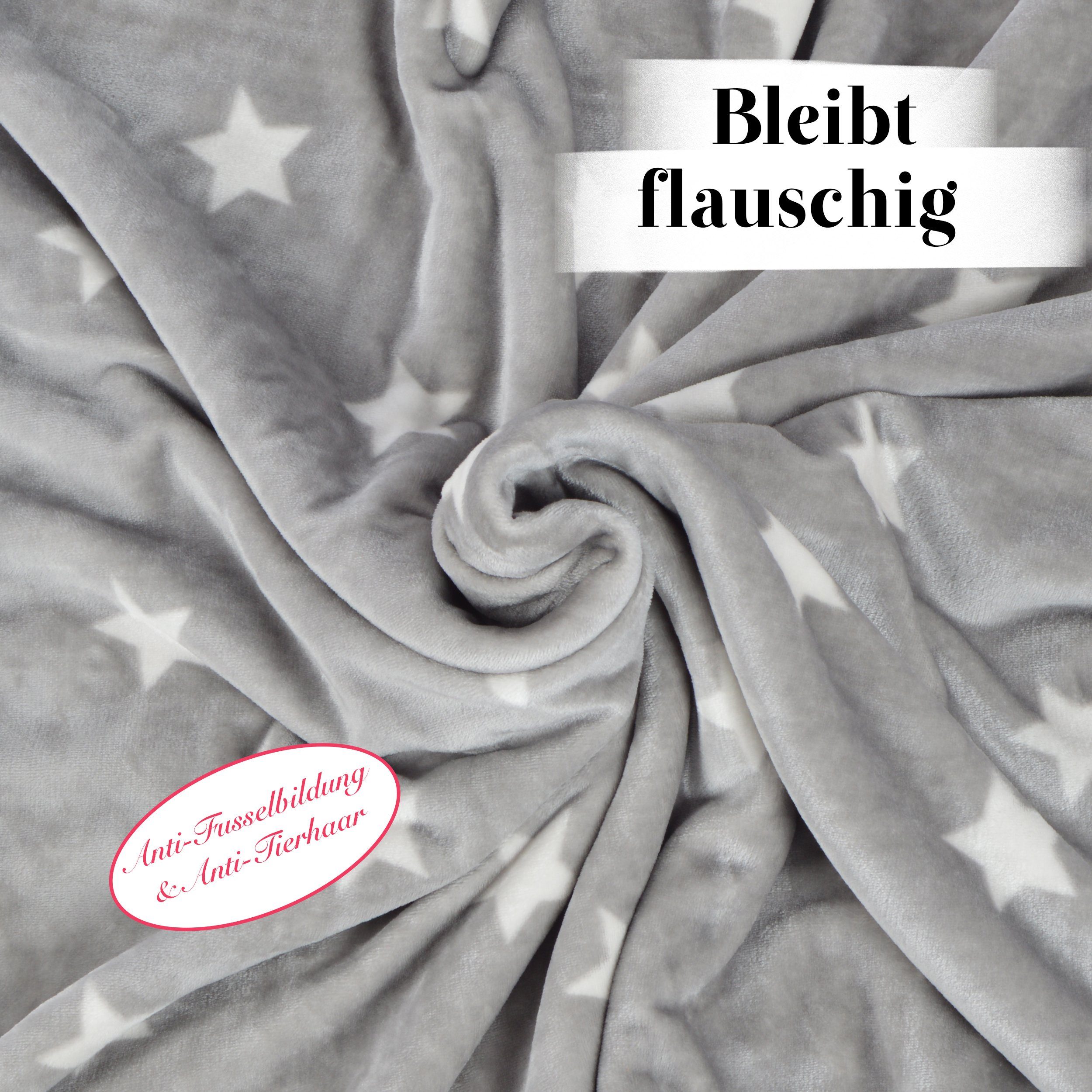Wohndecke Snug Me Supersoft STARS Kuscheldecke 150 x 200 cm, Pink Papaya, Kuscheldecke mit Sternen