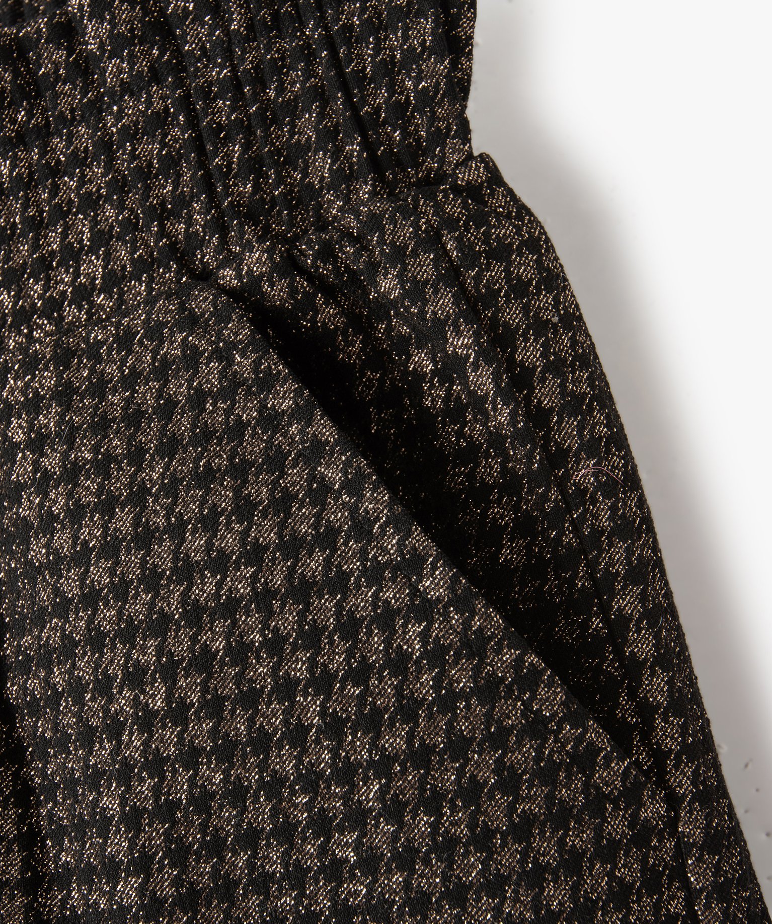 Short fille à taille élastiquée motif pied-de-poule doré noir | GEMO