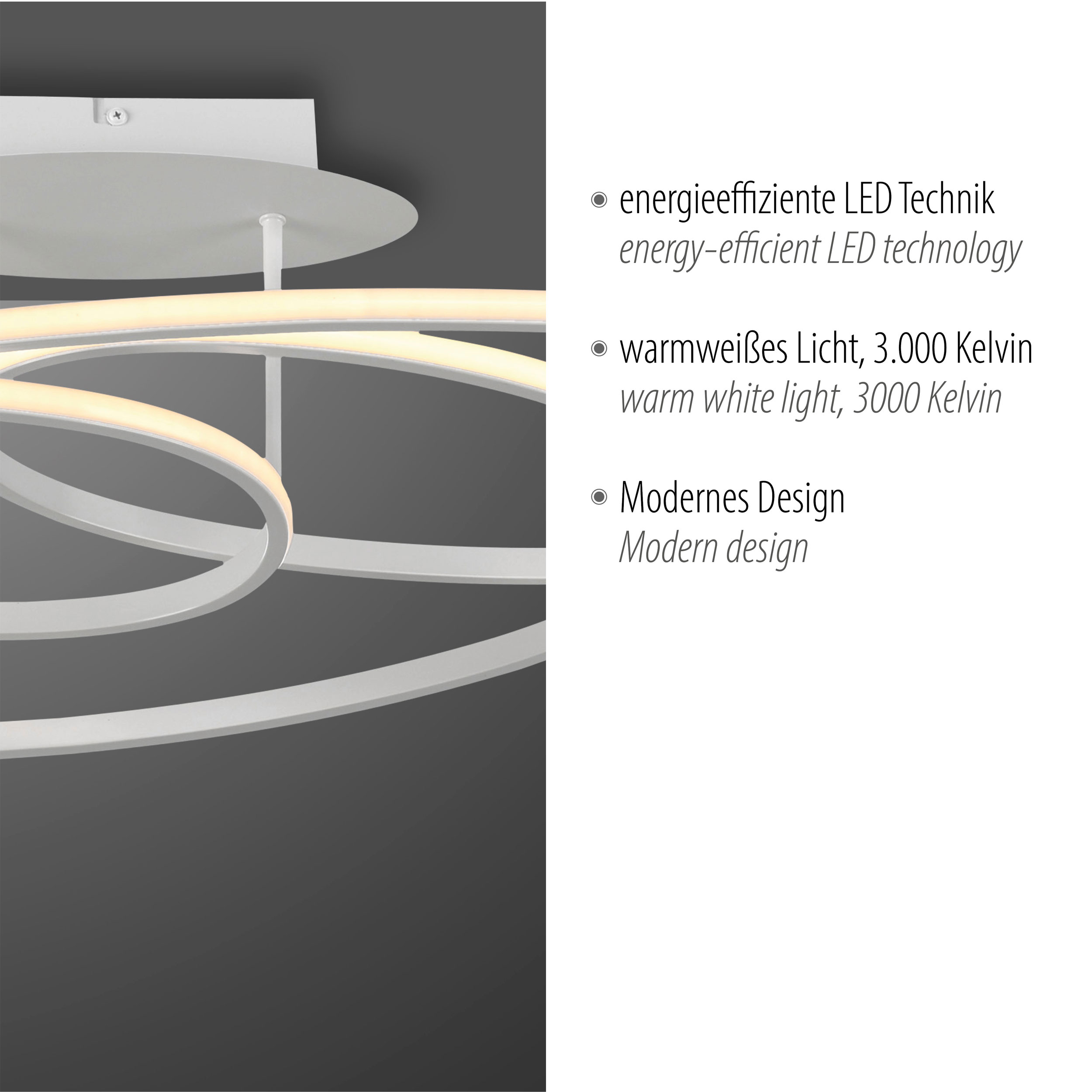 JUST LIGHT.LED-Deckenleuchte 1flg