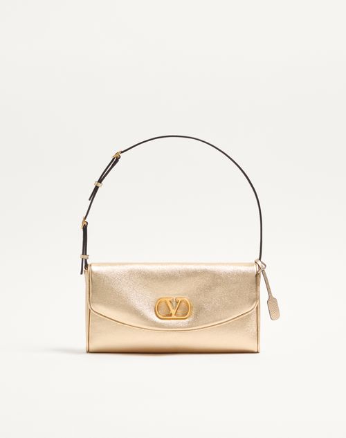 Bolsa de ombro pequena Valentino Garavani Devain em couro napa laminado