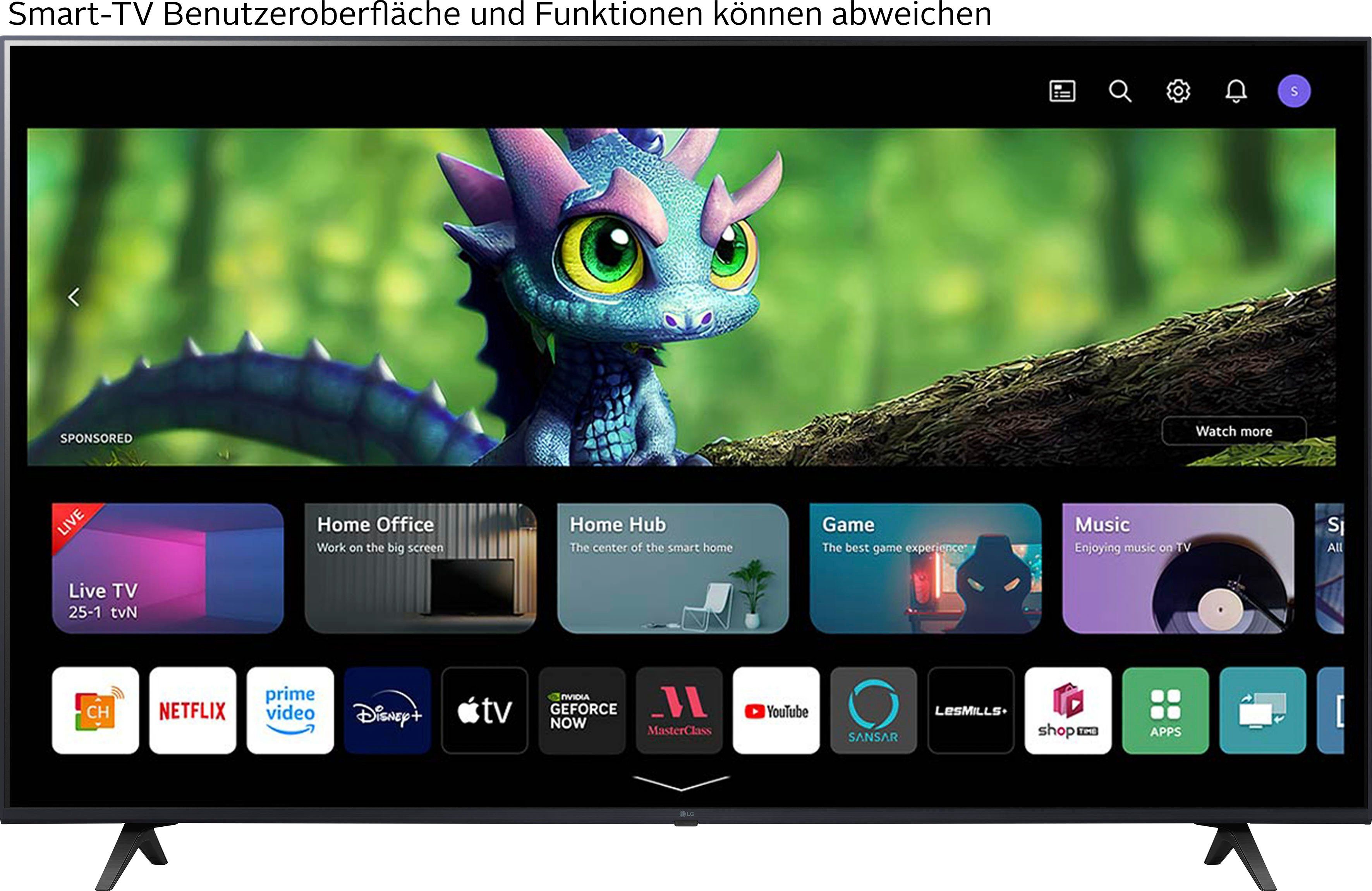 LG 65UR80006LJ LED-Fernseher (164 cm/65 Zoll, 4K Ultra HD, Smart-TV, UHD,α5 Gen6 4K AI-Prozessor,HDR10,AI Sound Pro,Filmmaker Mode)