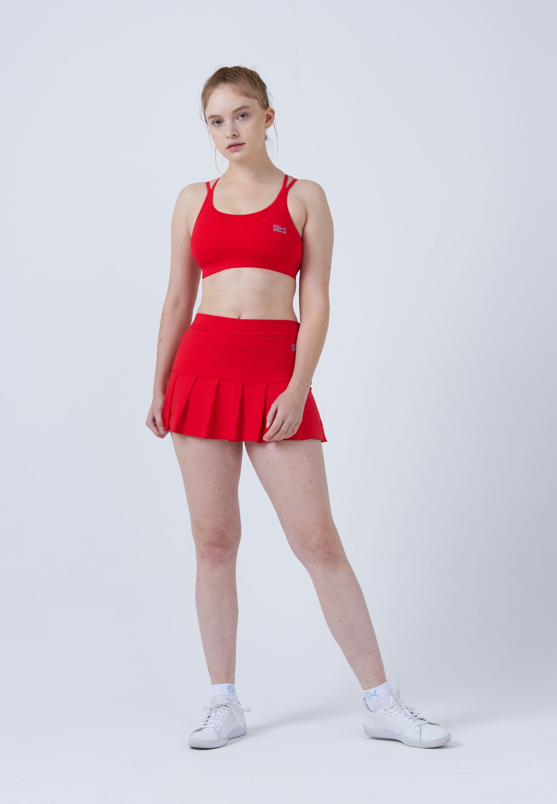 SPORTKIND Tennisrock Falten Tennis Skort Mädchen & Damen rot