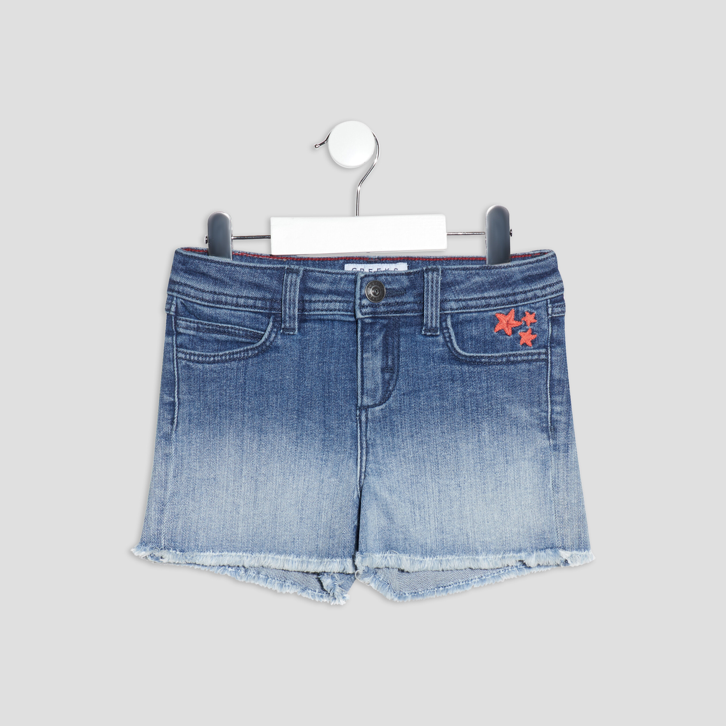 Short droit en jean Creeks denim double stone fille | La Halle