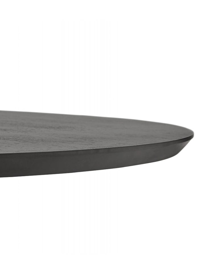 KADIMA DESIGN Runder Salon Couchtisch aus Holz und Metall | Minimalistisches Design in Schwarz günstig kaufen onesize