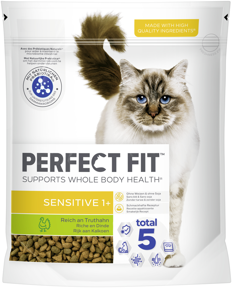 PERFECT FIT Trockenfutter PERFECT FIT Sensitive 1+ mit Truthahn 6x750 g