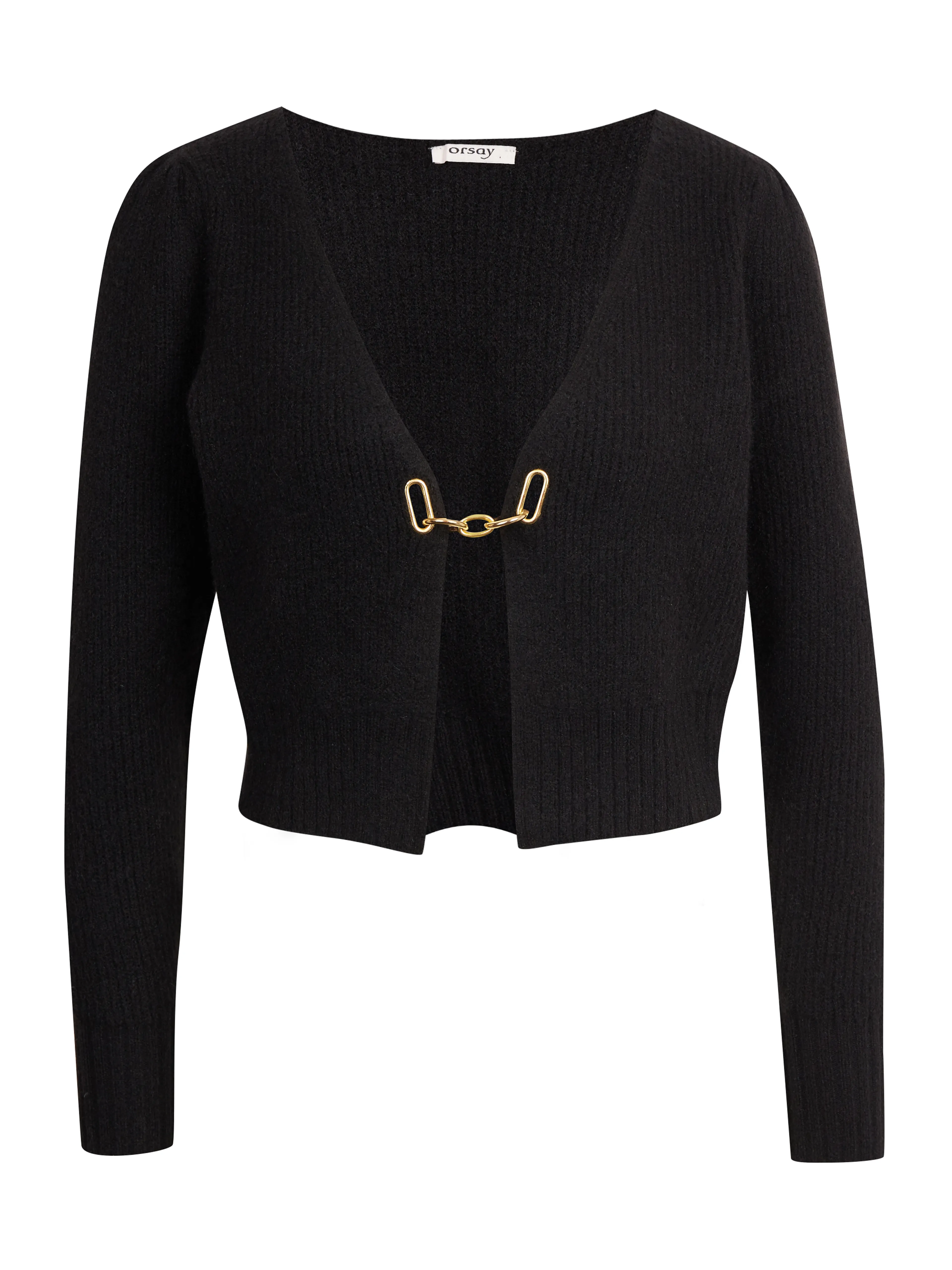 Schwarze Damen-Strickjacke mit Wollmischung ORSAY