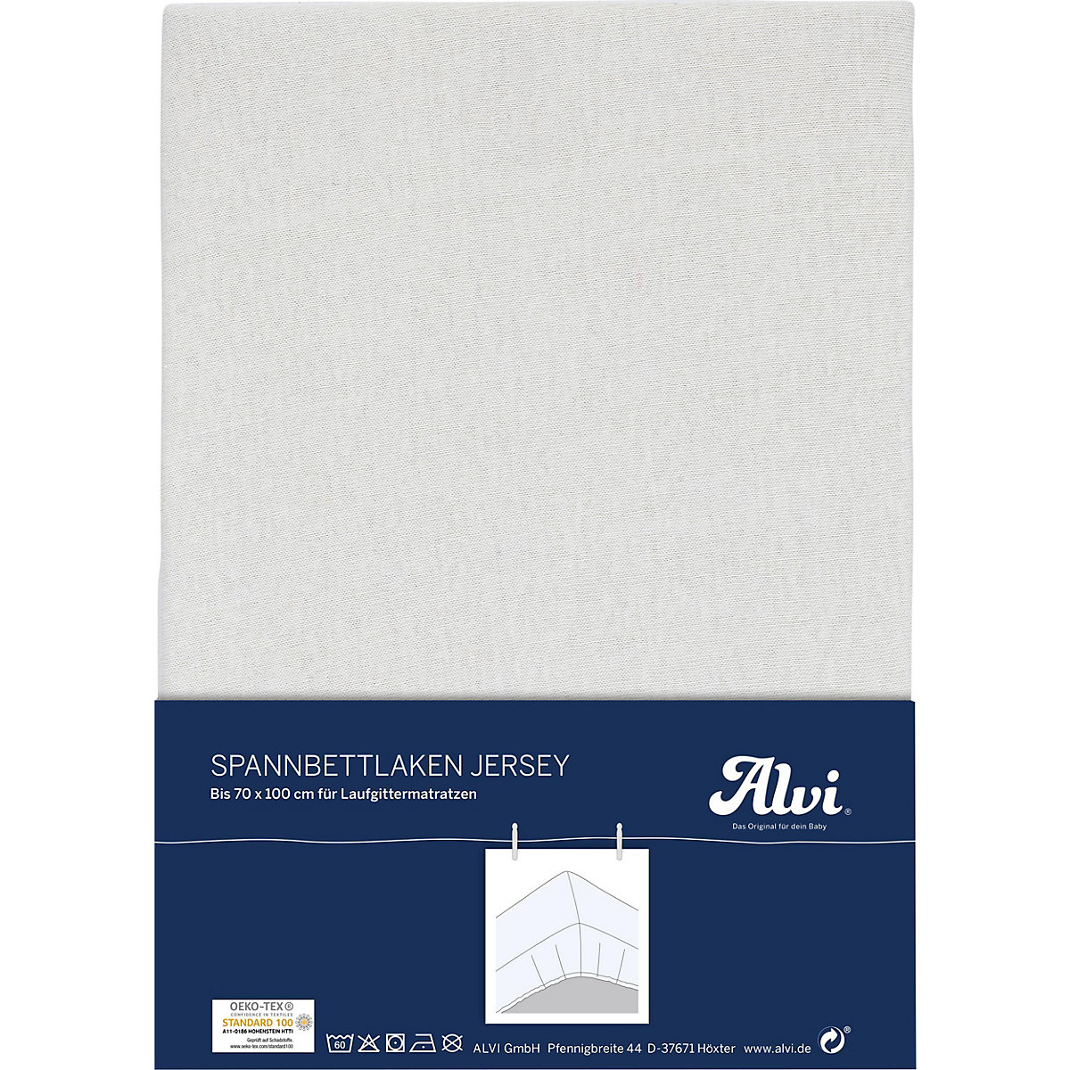 Spannbettlaken, Jersey, beige, 70 x 100 cm
