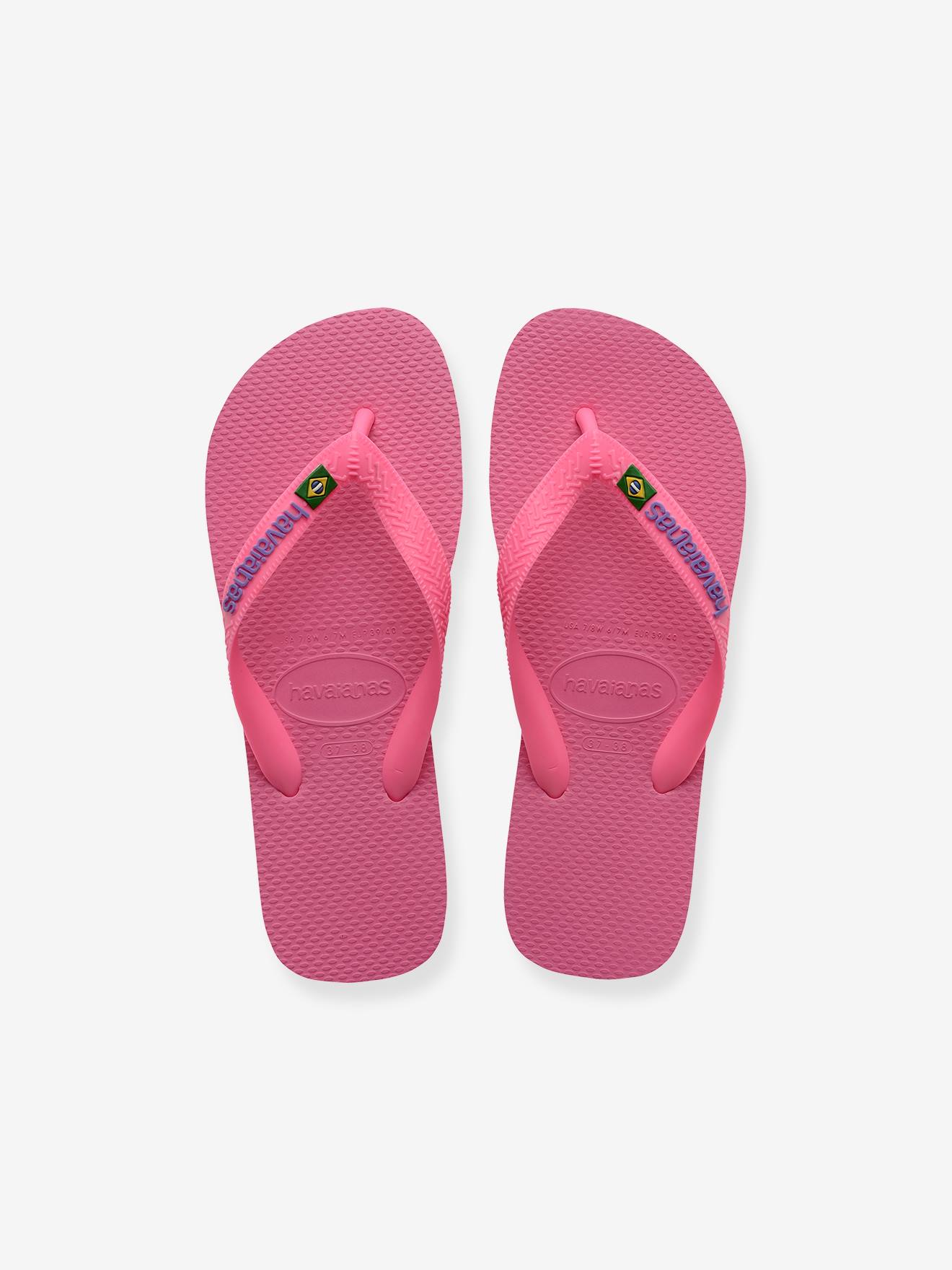 Tongs enfant Brasil logo HAVAÏANAS marine/weiß