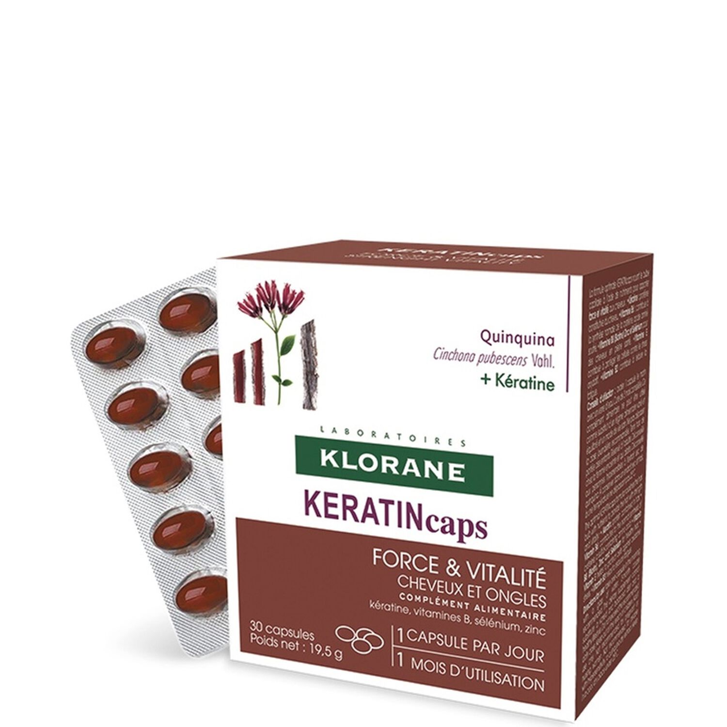 Klorane Keratin Caps Force & Vitalité - Cheveux Fatigués - 30 capsules