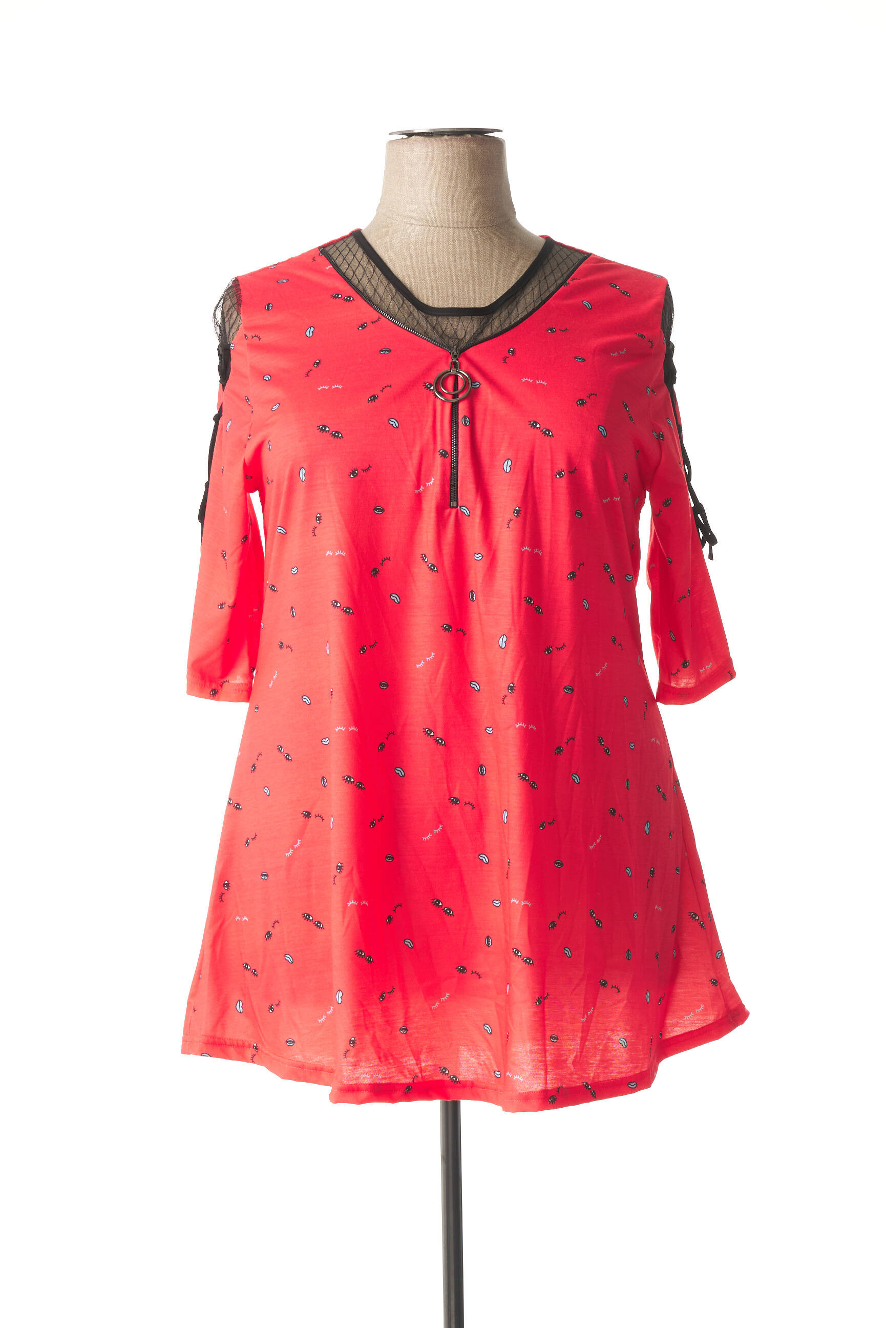 2W Paris Tuniquemanchelongue Femme couleur rouge