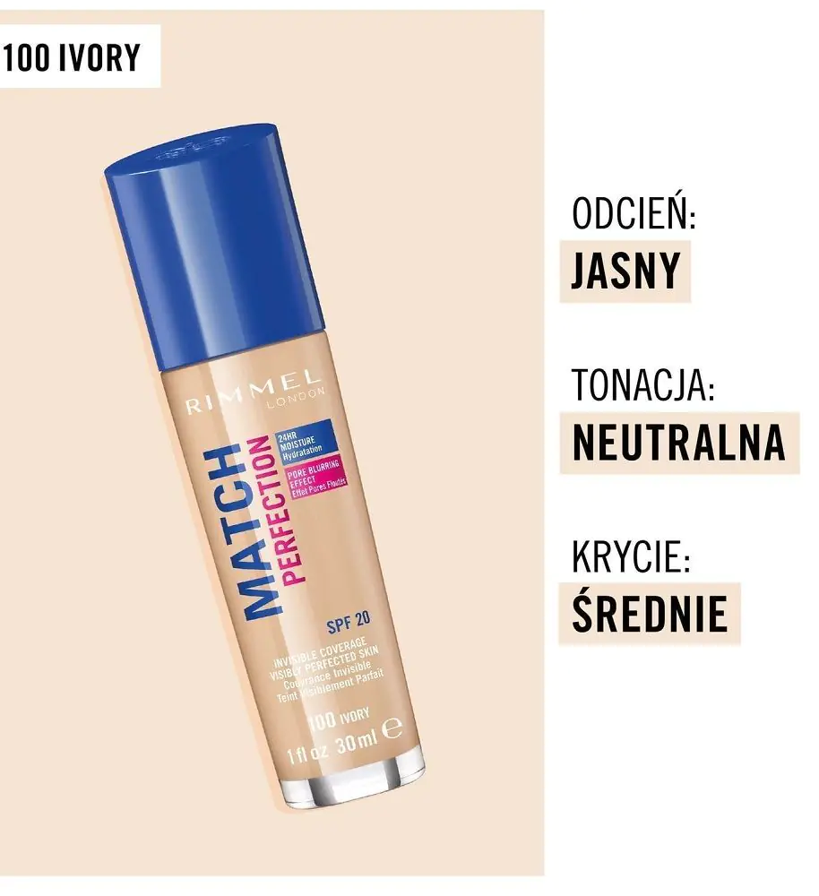 Rimmel Match Perfection tekući puder za lice, 100