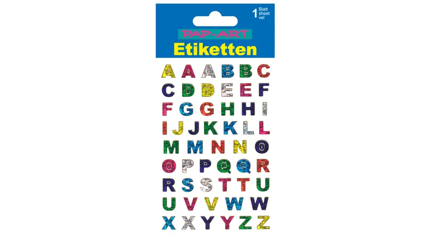 PAP-ART Buchstaben-Etiketten bunt