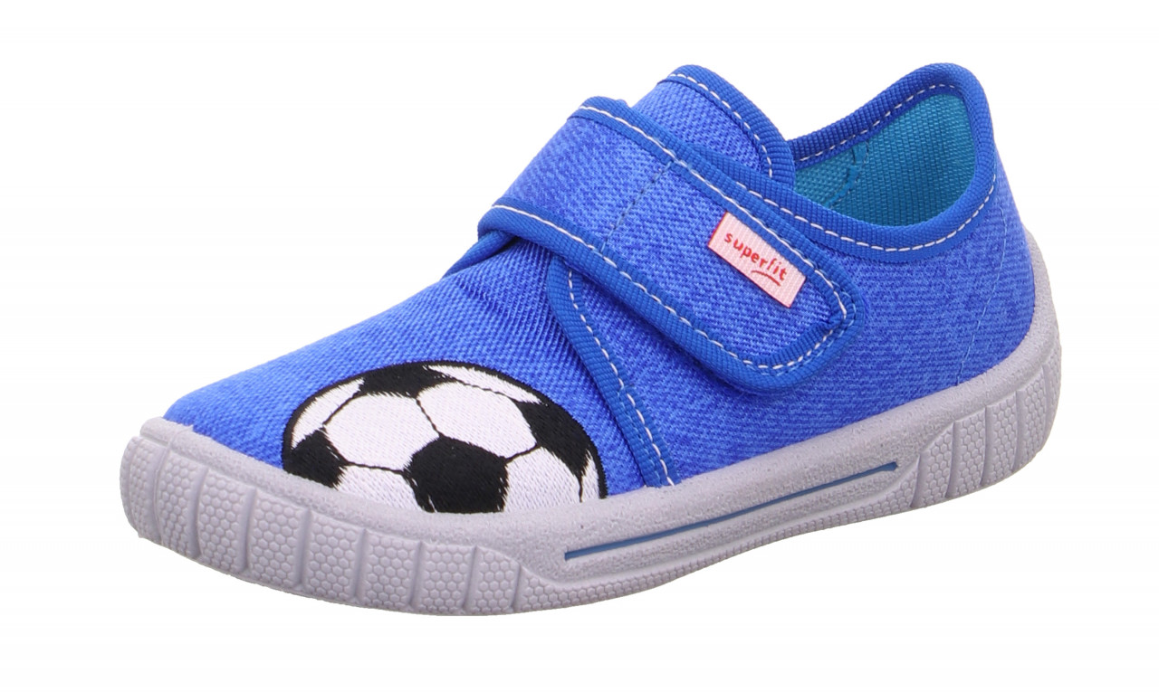BILL - Blau/Weiss Hausschuh mit Klettverschluss