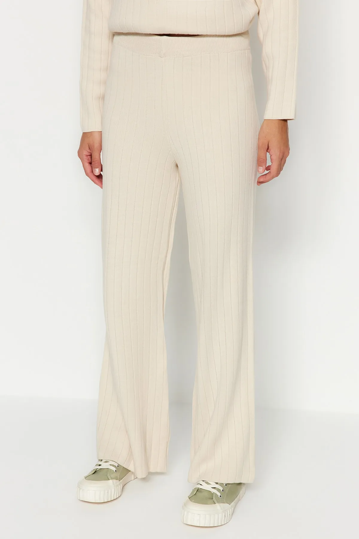Trendyol Modest  Stone Half Rollkragen Ripppullover-Hosen Strickset TCTAW22US0101