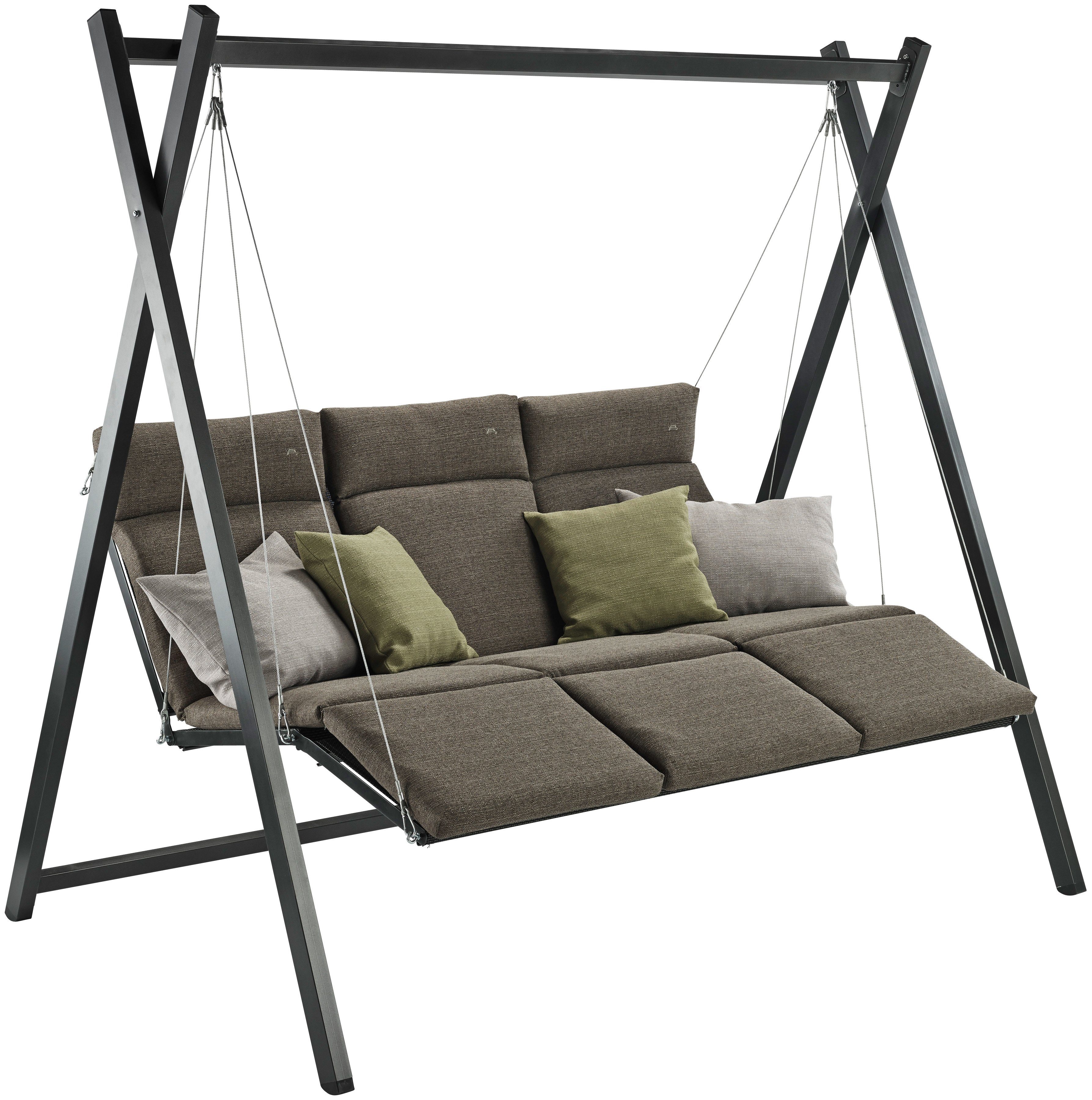 Angerer Freizeitmöbel Hollywoodschaukel Relax, 3-Sitzer, inkl. Auflagen und Zierkissen