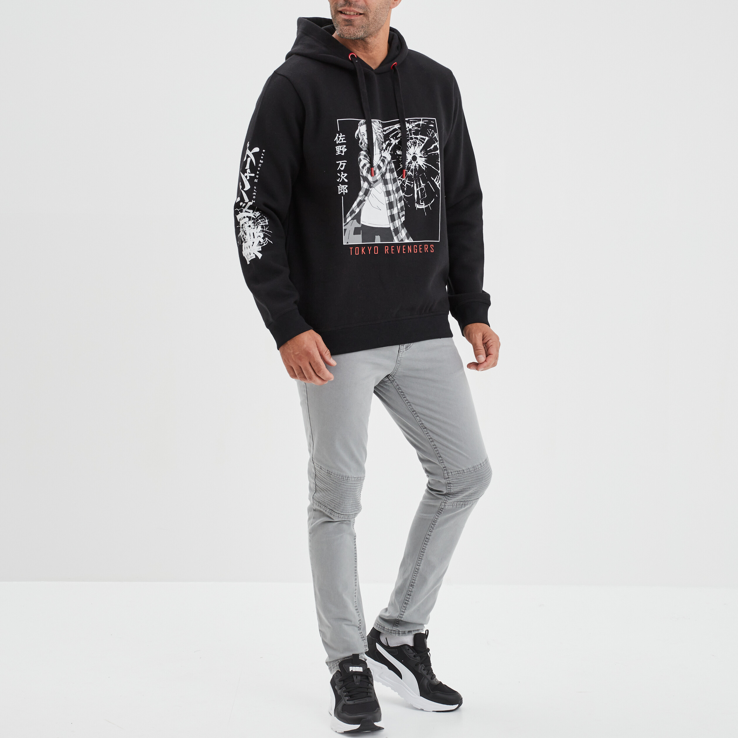 Sweat à capuche hoodie Tokyo Revengers noir homme | La Halle
