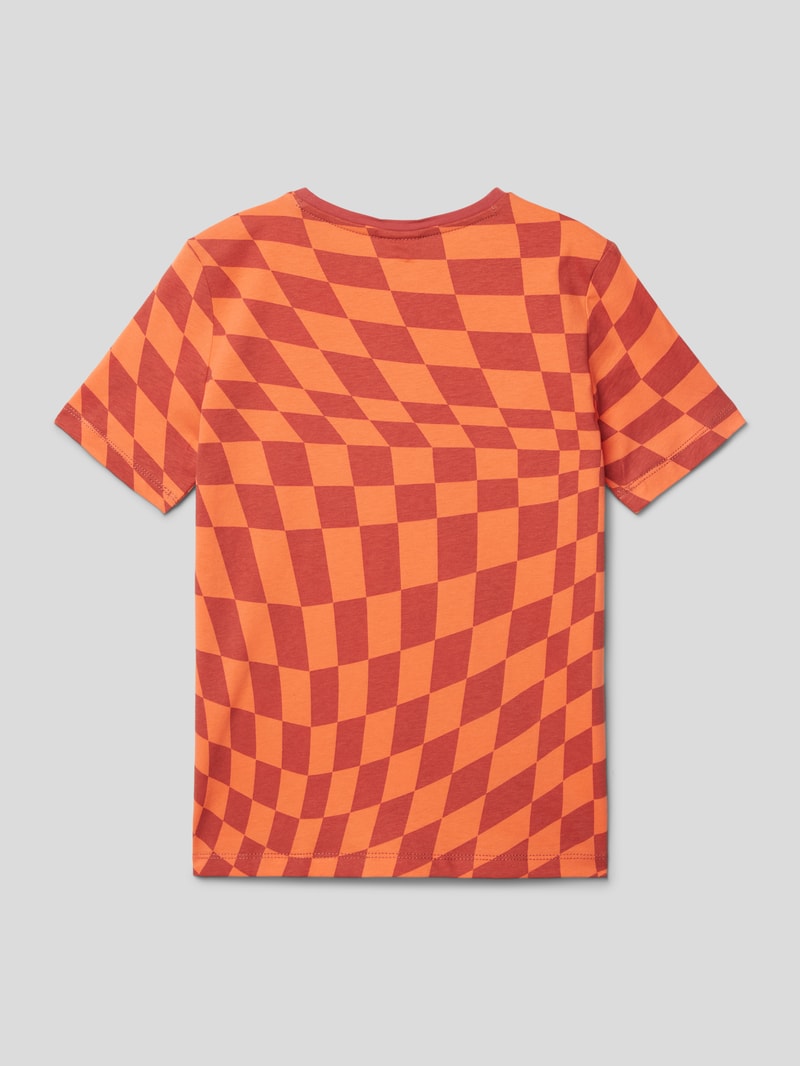 T-Shirt mit Allover-Muster in orange