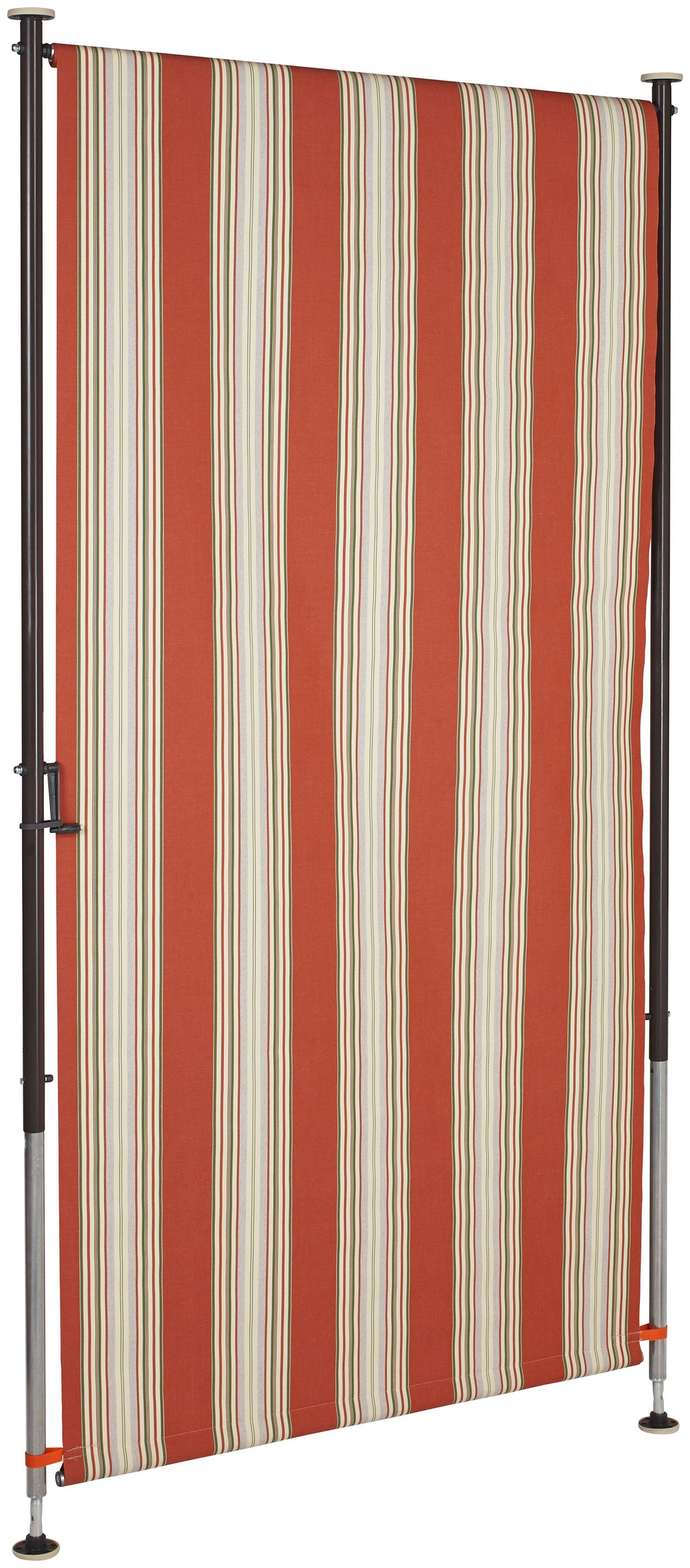 Angerer Freizeitmöbel Klemm-Senkrechtmarkise Nr. 9300 rot/beige, BxH: 120x275 cm
