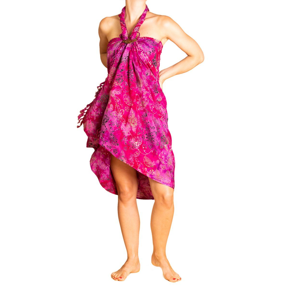 PANASIAM Pareo Sarong Wachsbatik auch in großen Größen als Strandtuch oder, Strandkleid tragbar Bikini Cover-up Tuch für den Strand Wrap Überwurf