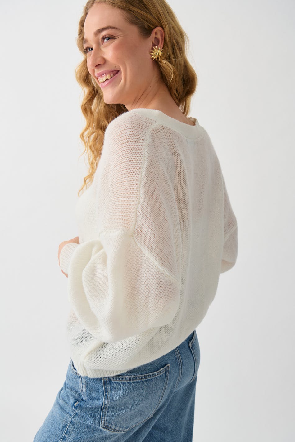 Sheer knitted cardigan