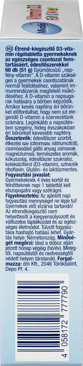 Vitamin D3 für Kinder, Kautabletten 60 St., 51 g