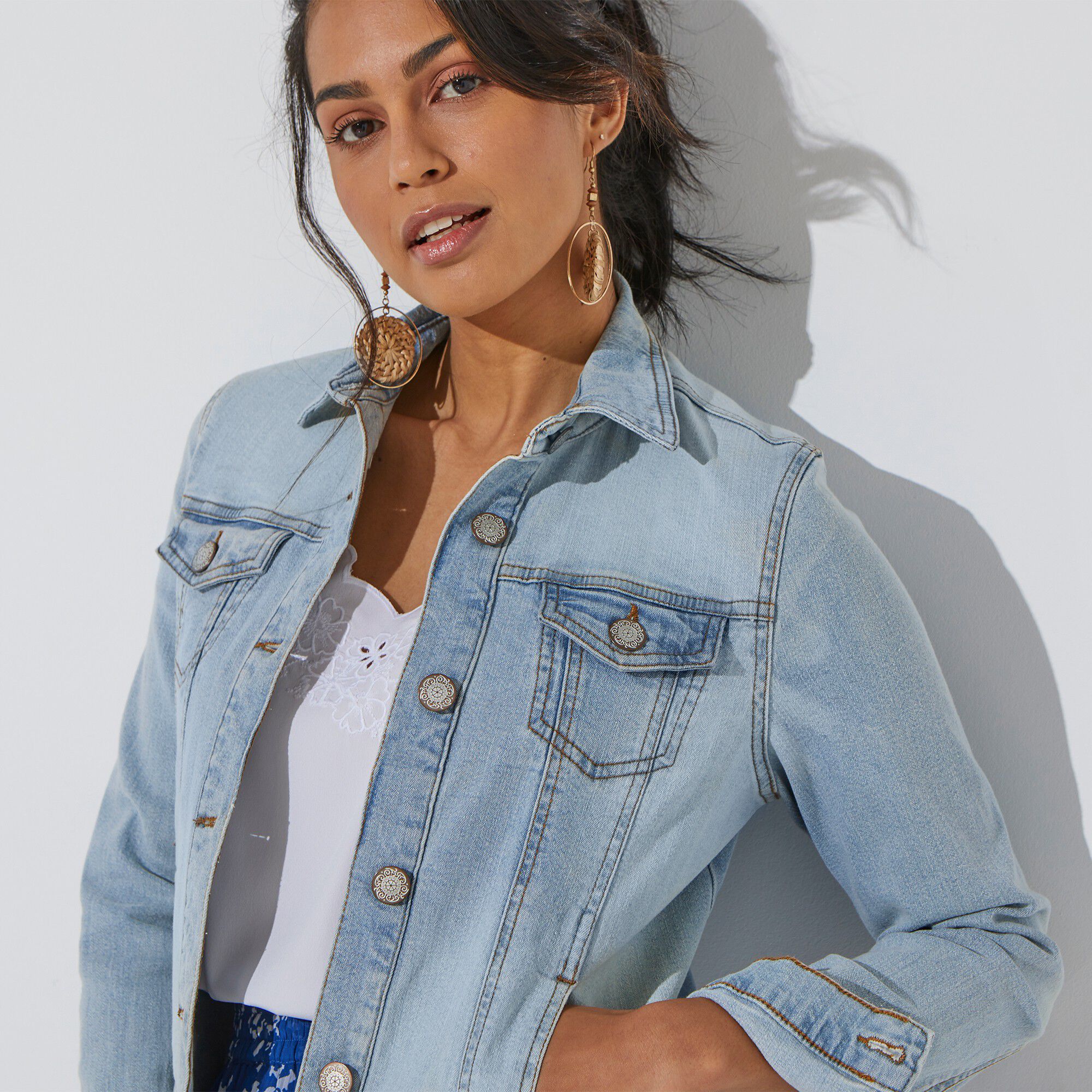Veste boutonnée en jean
