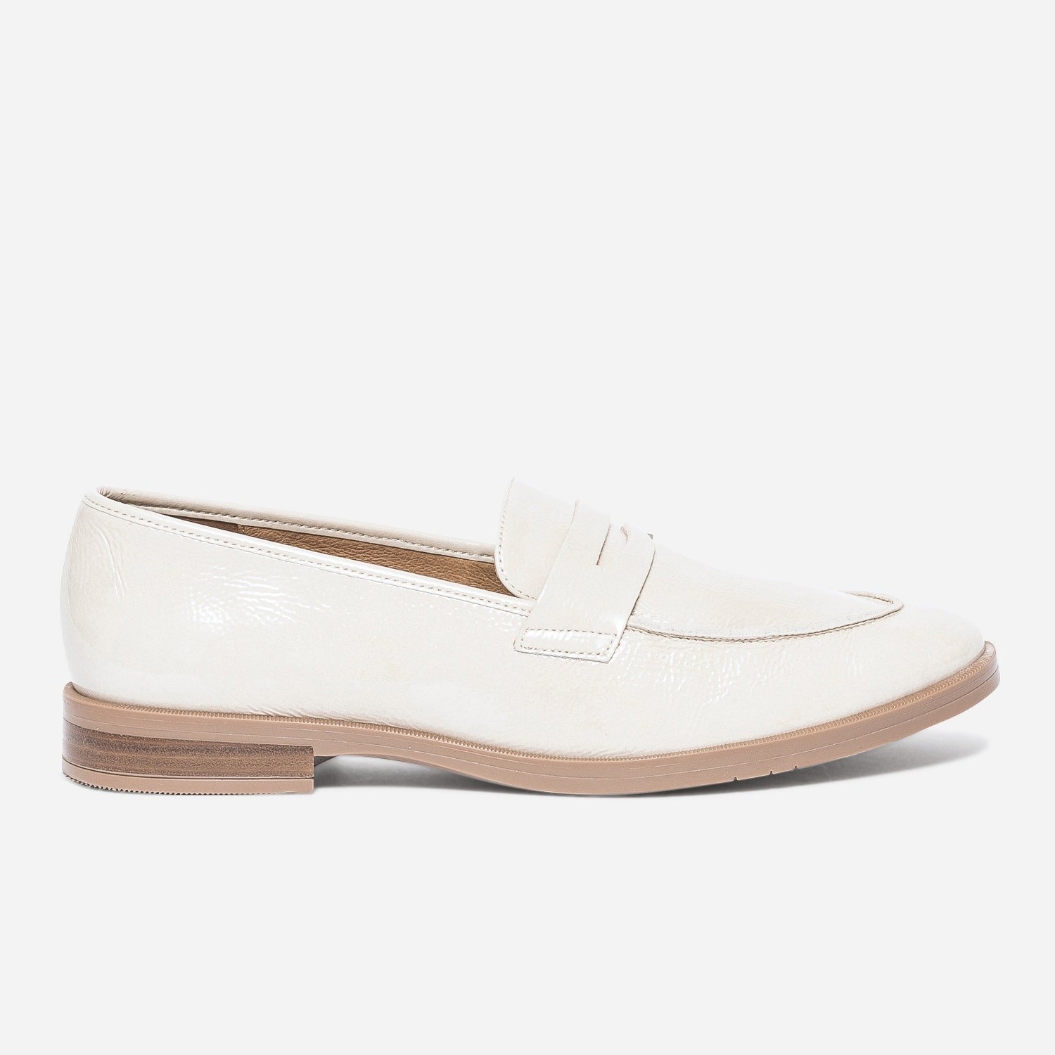 Mocassin ERAM FLEX écru en cuir verni