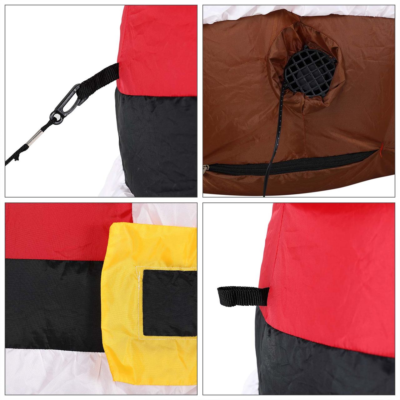 DEUBA Aufblasbare Deko LED - Rentier XL 135 x 80 x 70cm braun/rot/weiß/schwarz