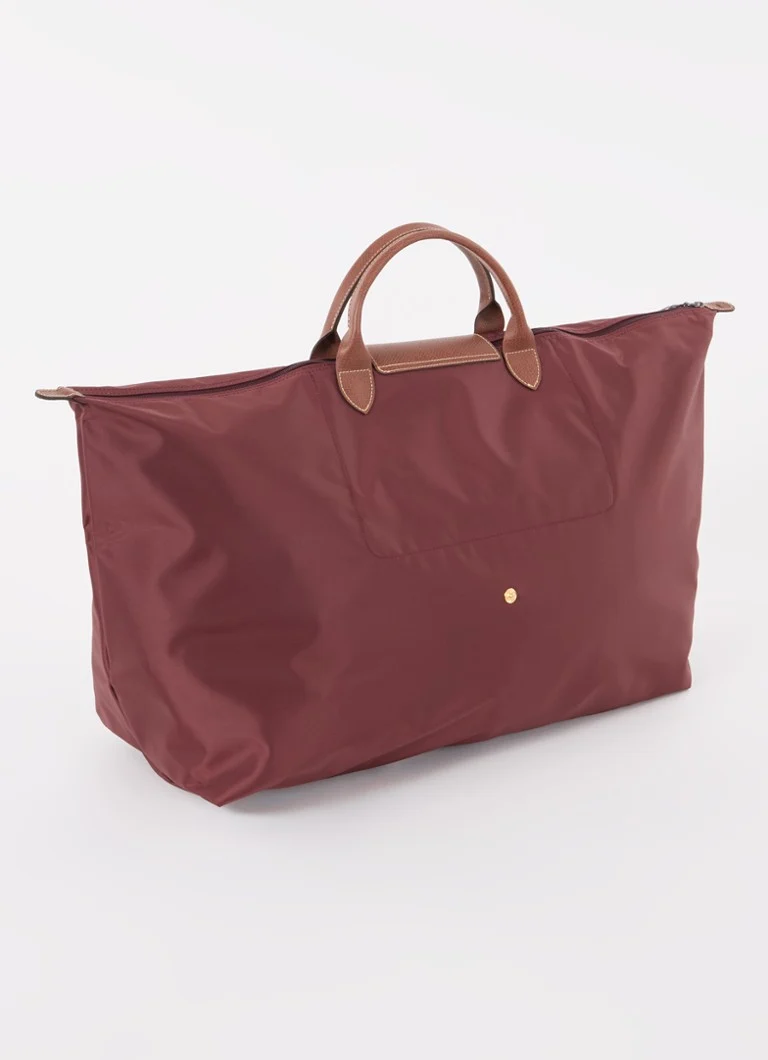Geantă Longchamp Le Pliage Original, mărimea M, cu detalii din piele.