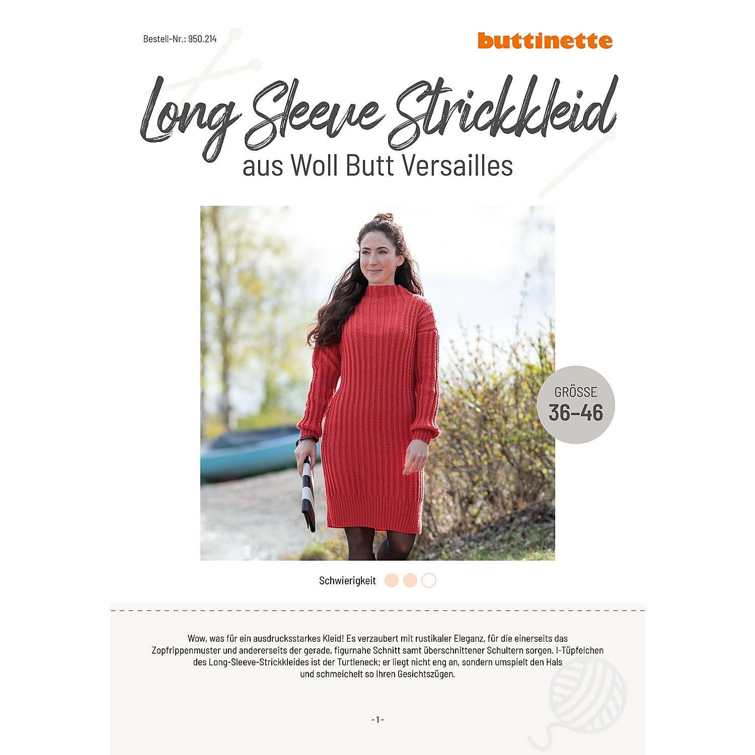 Strickanleitung – Long Sleeve Strickkleid aus Woll Butt Versailles