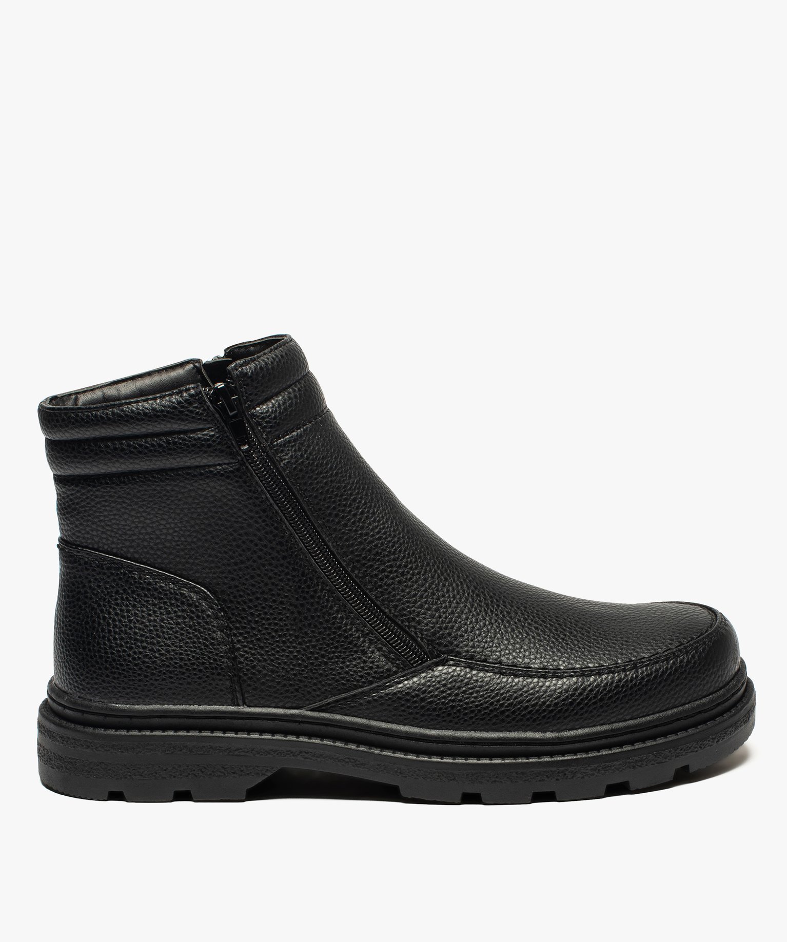 Boots homme double zip gamme confort noir | GEMO